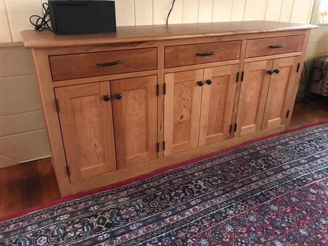 Custom buffet cabinet with drawers and paneled doors
