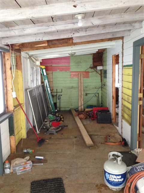 Enclosed porch before renovation